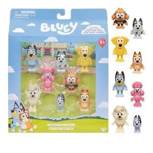 BLUEY Neighborhood Friends 8 Pack, 2-2.5” Posable‎ Figures Toys Kids 3+ Yrs NEW